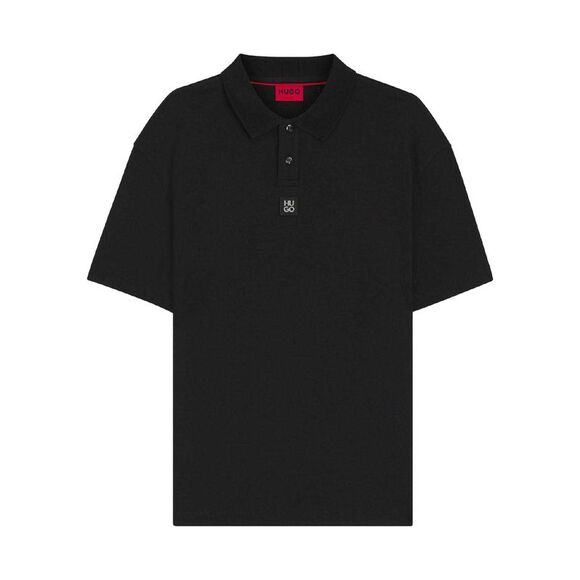 Hugo Mens Deabono Stacked Logo Polo Shirt / Black
